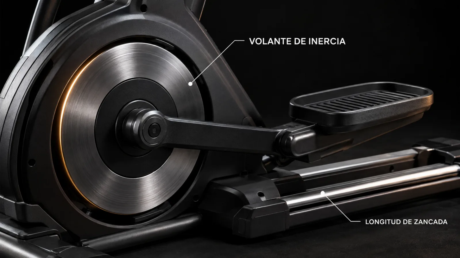 Volante de inercia y zancada de elíptica