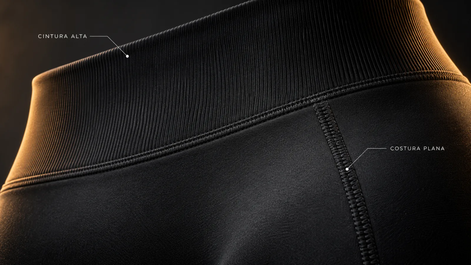 Cintura alta y costura plana de legging deportivo